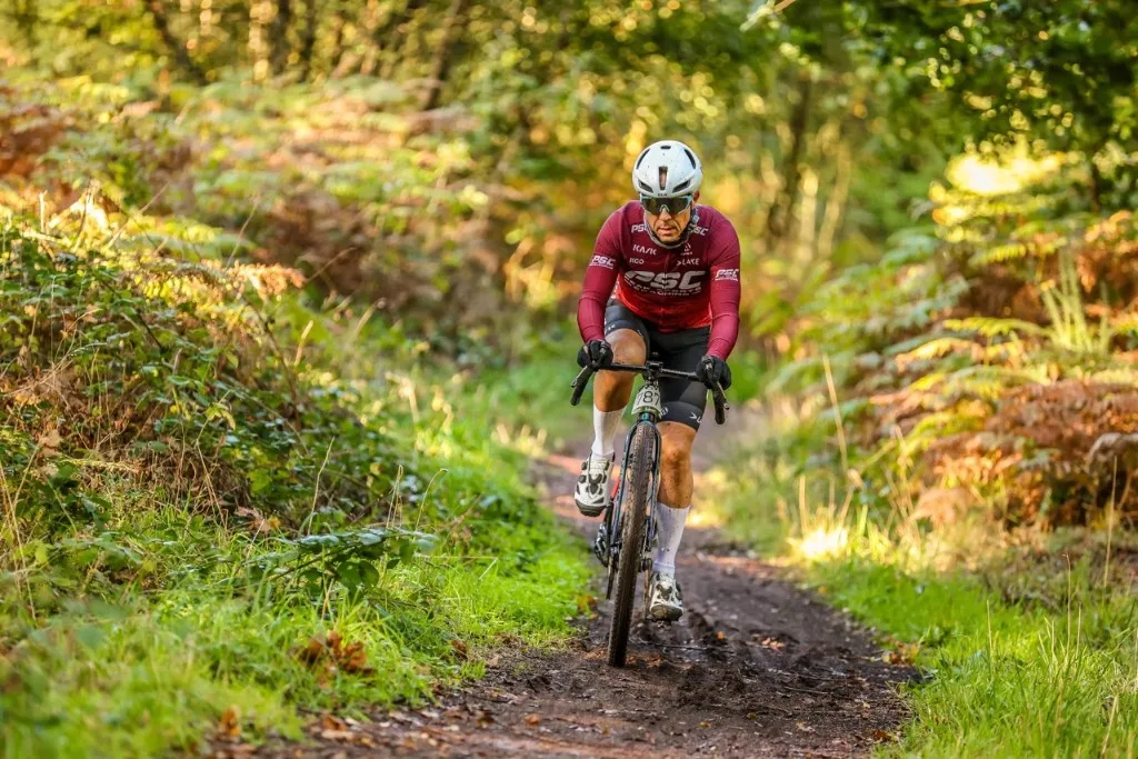 PSC Peak Sports rider on the trail at Glorious Gravel Sherwood