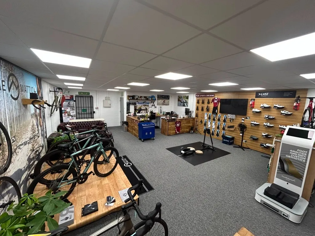 Wide view of the Peak Sports Coaching fitting studio in Swineshead